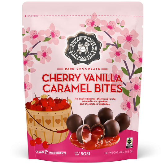 Dark Cherry Vanilla Caramel Bites - 4 OZ - CASE/12