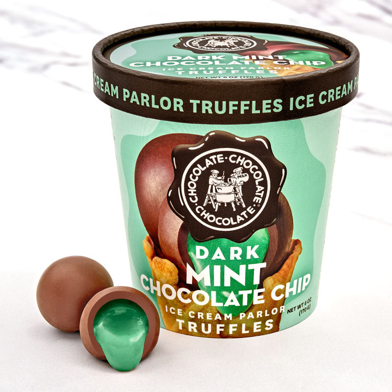 Dark Mint Chocolate Chip Ice Cream Parlor Truffles - 6 OZ